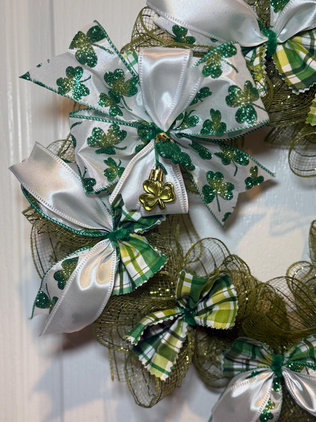 St.Patrick’s Day Front Door Wreath/ Irish Green Shamrock Decor