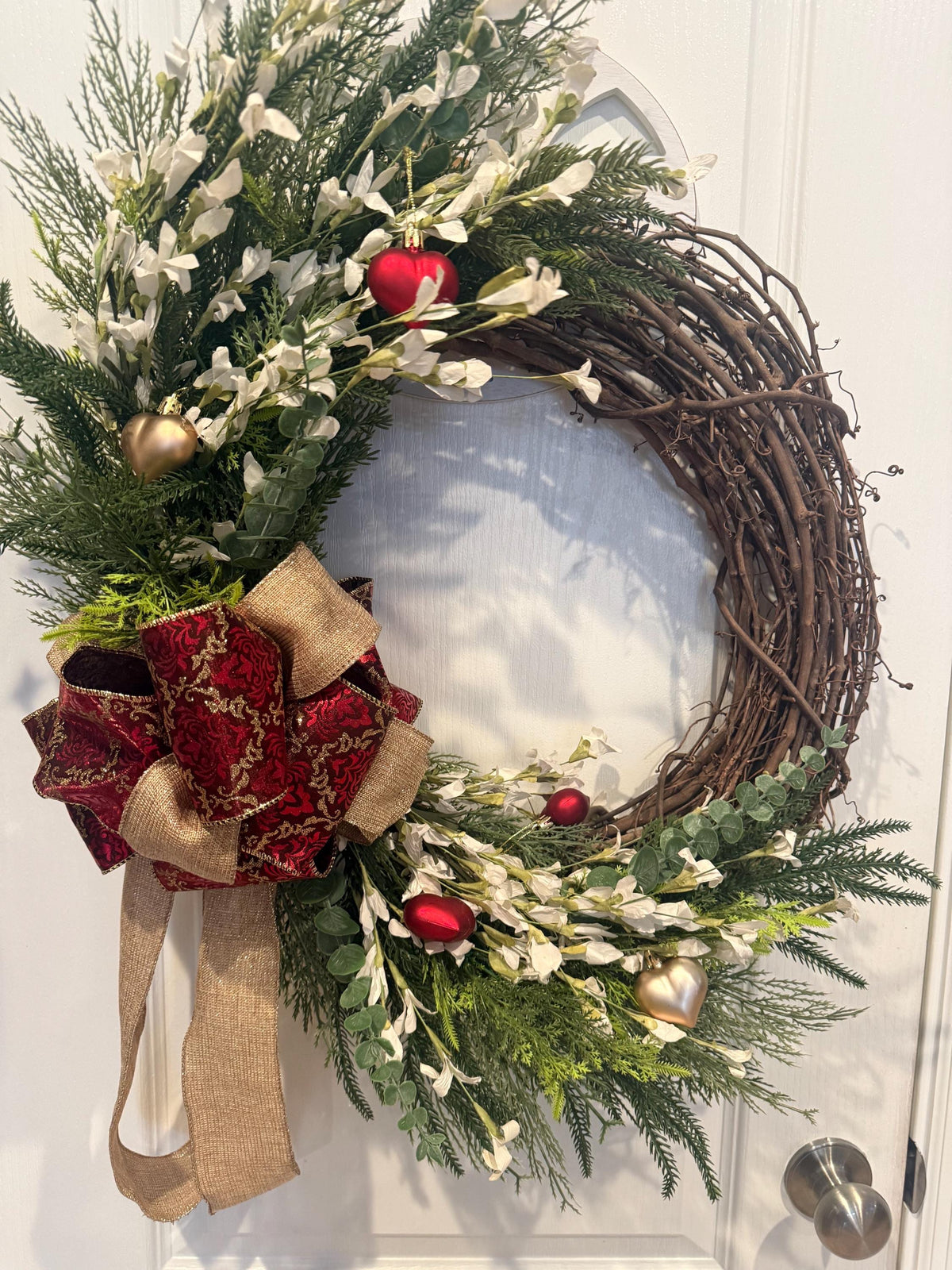 Rustic Heart Valentine's Day Wreath, Handmade Door Decor