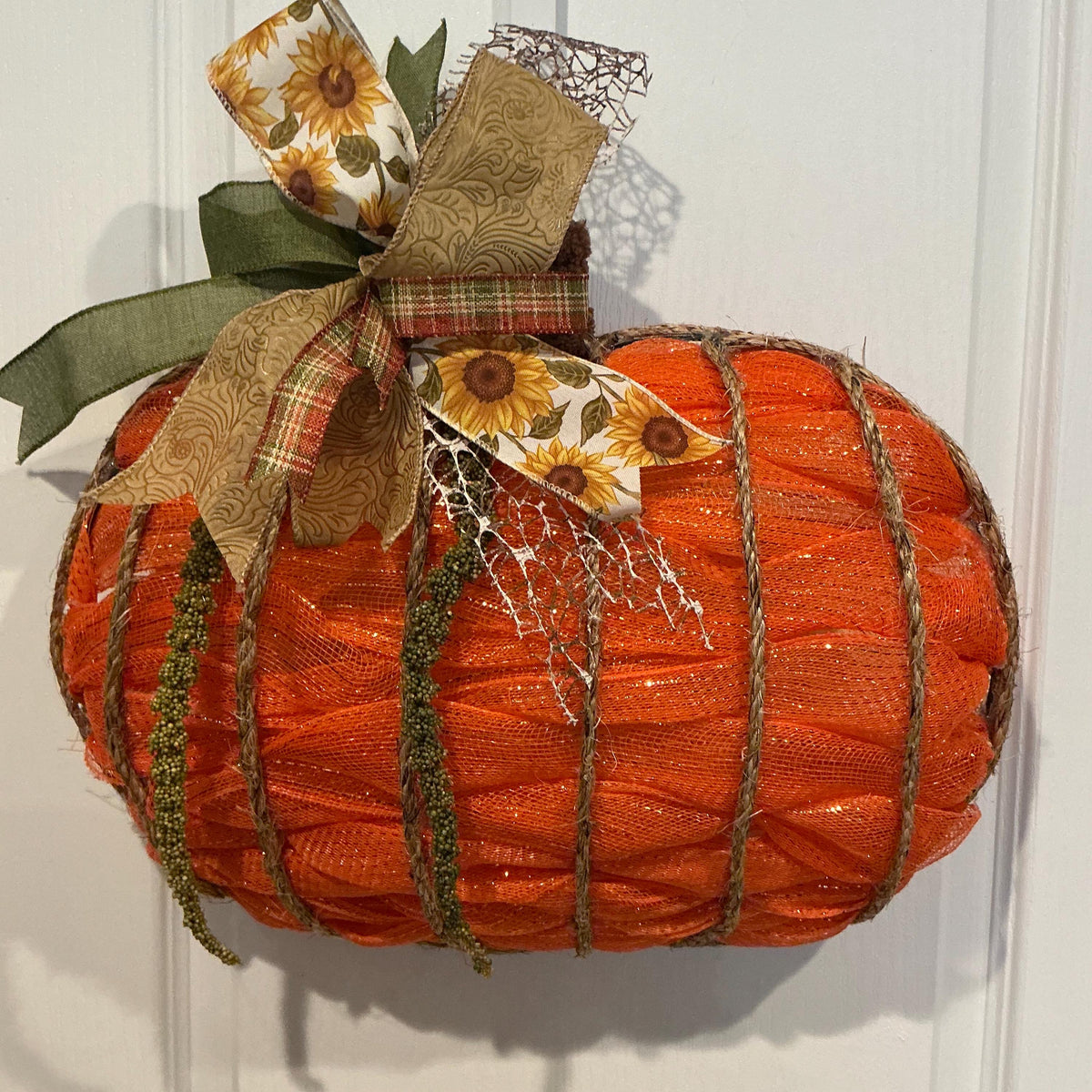 That was pumpkin, reef and pumpkin door hanger, full harvest, door, decor, farmhouse, pumpkin, full front door — photo 3
