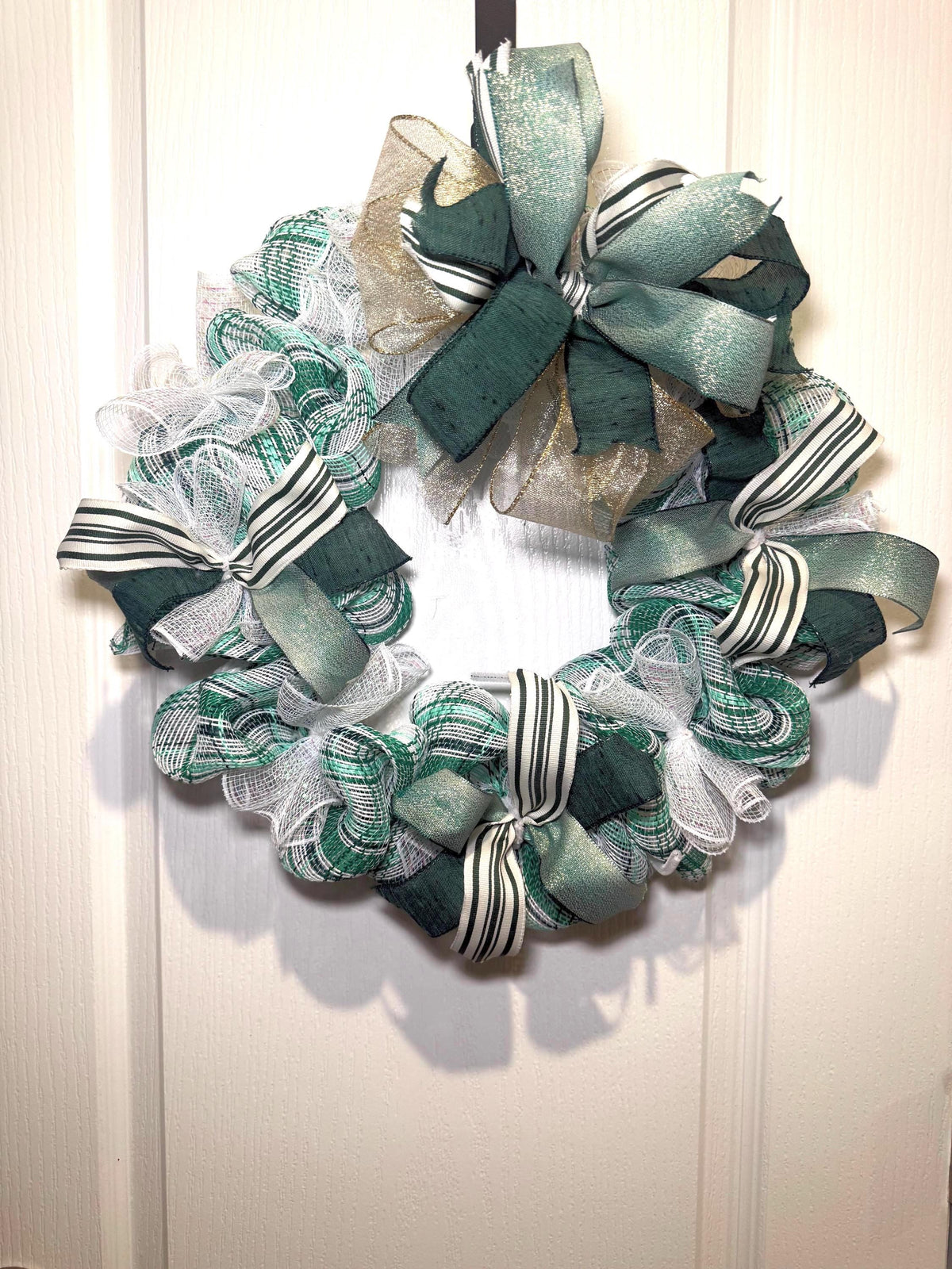 Deco mesh pancake wreath