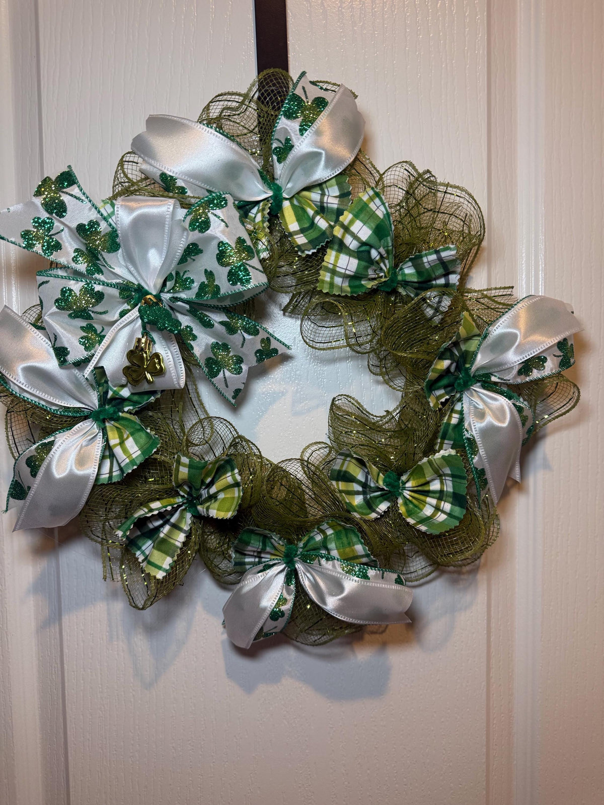 St.Patrick’s Day Front Door Wreath/ Irish Green Shamrock Decor