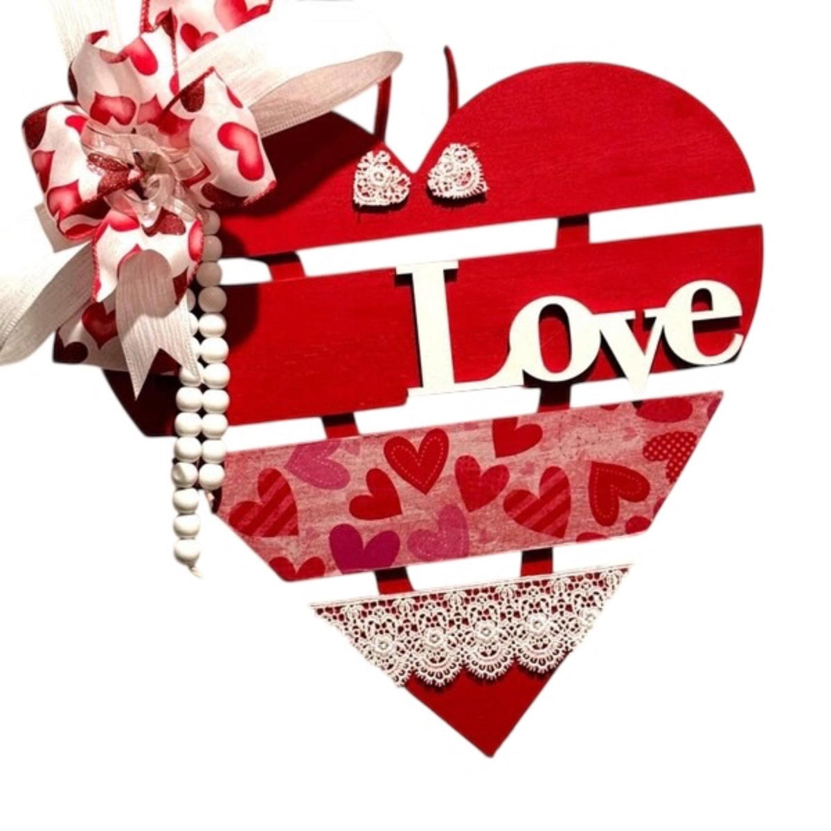 Valentine’s Day Heart Wall Decor / Farmhouse Love Sign / Rustic Handmade Home Decor