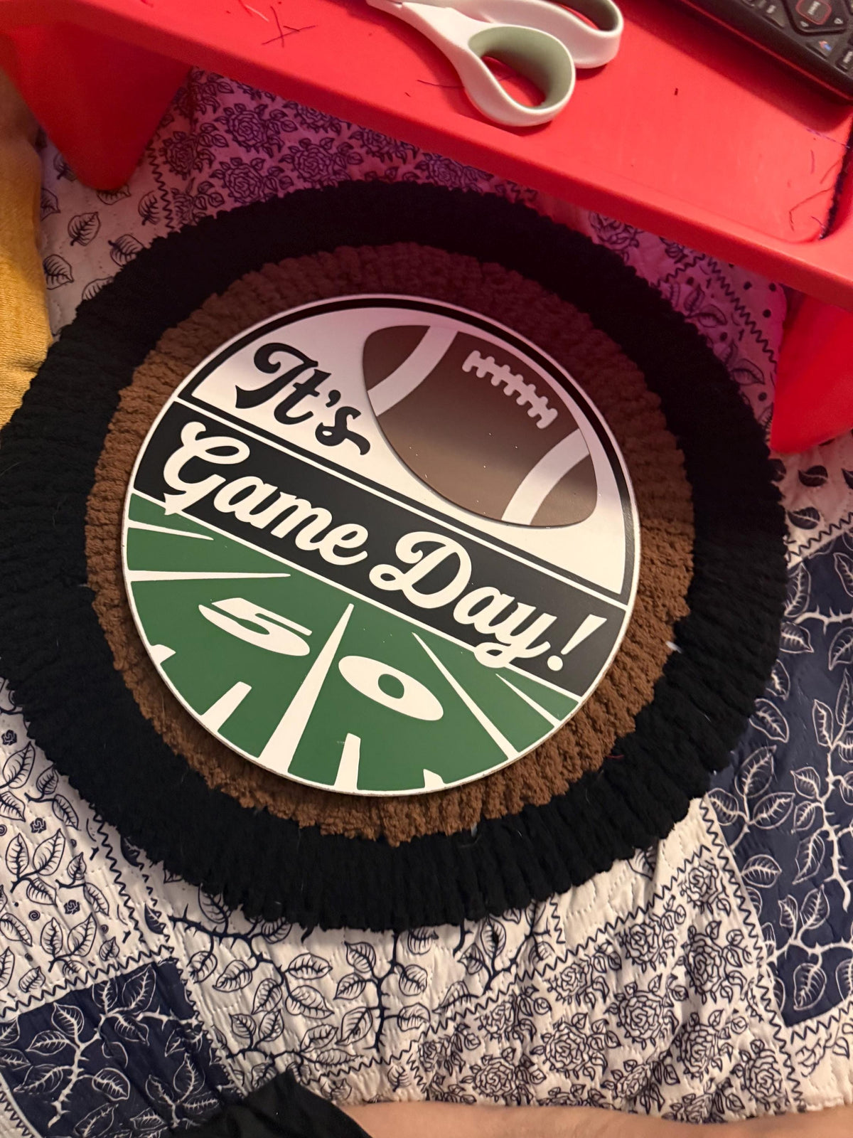 Football Fan Wreath, Game Day Stacked Frame Man Cave Decor, Sports Gift Father’s Day