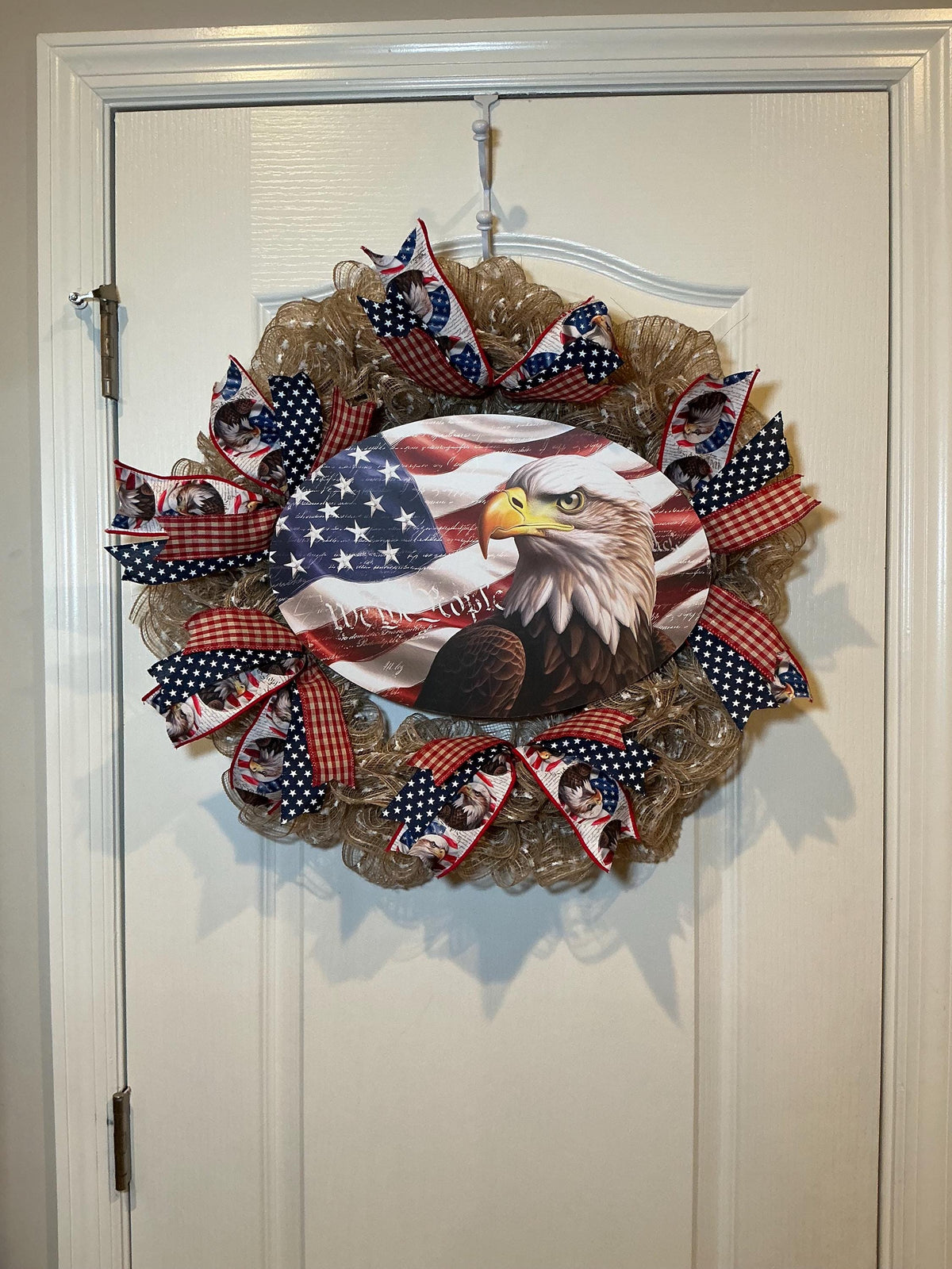 Bald Eagle Wreath, We the People Patriotic Farmhouse, Fourth of July Red White Blue, Memorial Independence Day