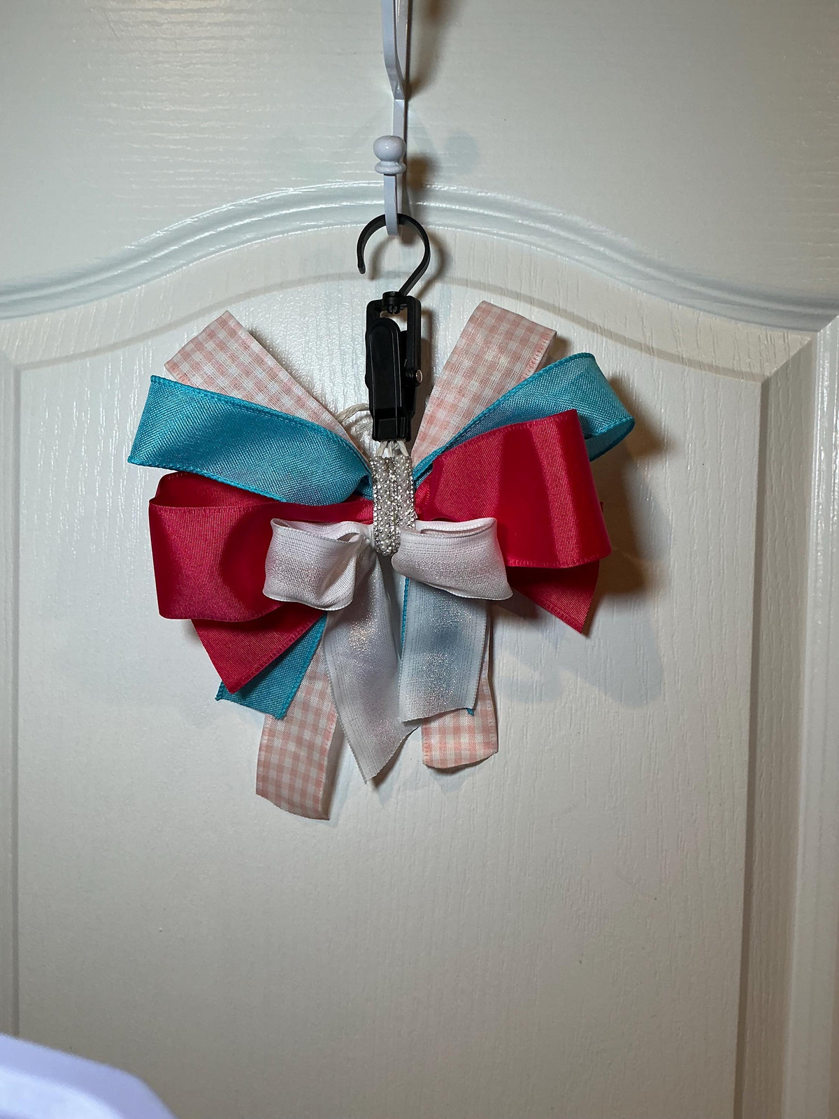 Hot Pink Turquoise Lantern Bow, Summer Birthday Decor, Preppy Girls, Tropical Ribbon Accent