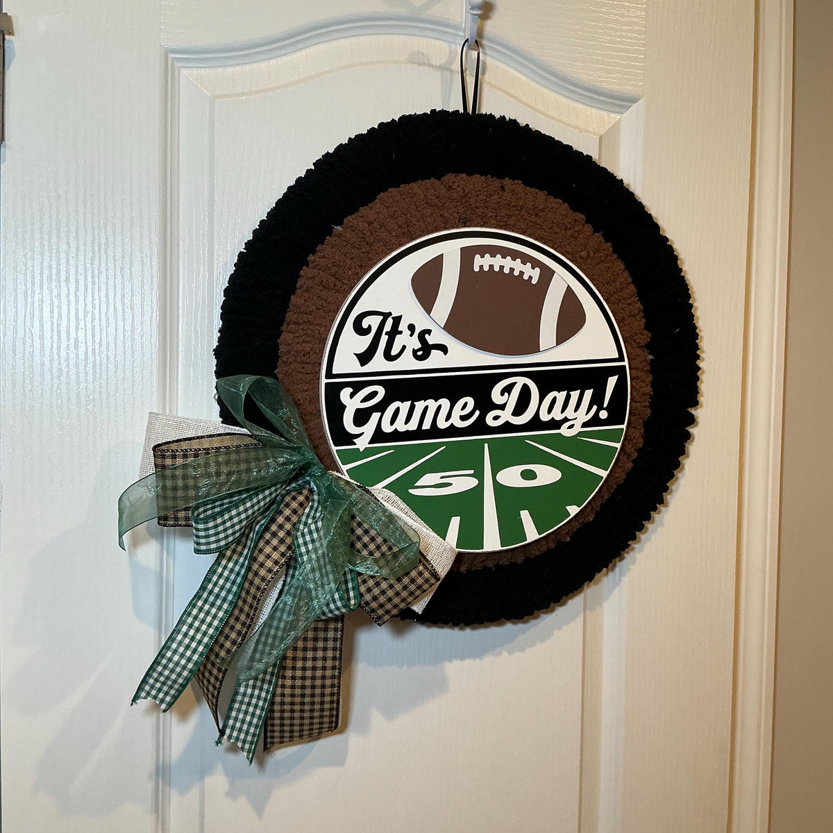Football Fan Wreath, Game Day Stacked Frame Man Cave Decor, Sports Gift Father’s Day