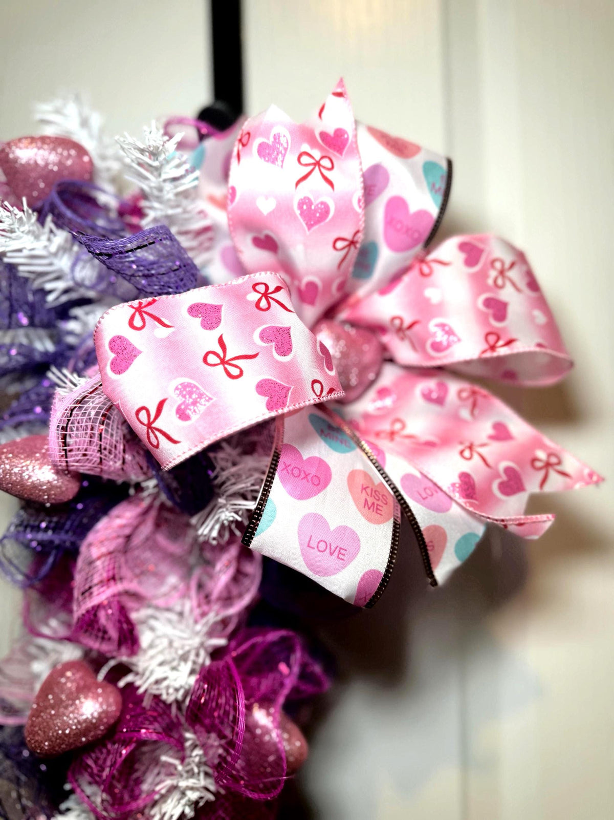 Romantic Heart Swag Decor/ Handmade Valentine wall decor