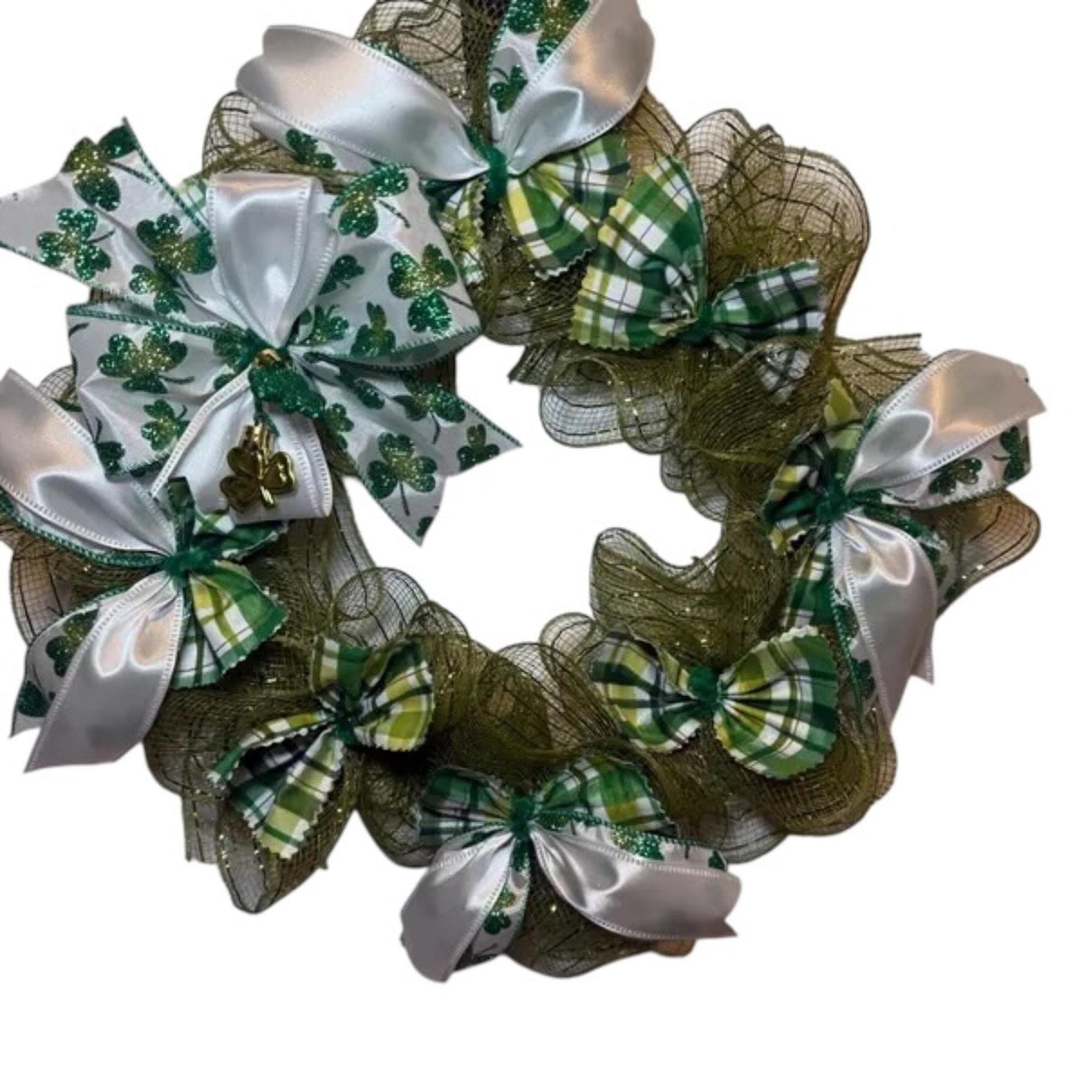 St.Patrick’s Day Front Door Wreath/ Irish Green Shamrock Decor