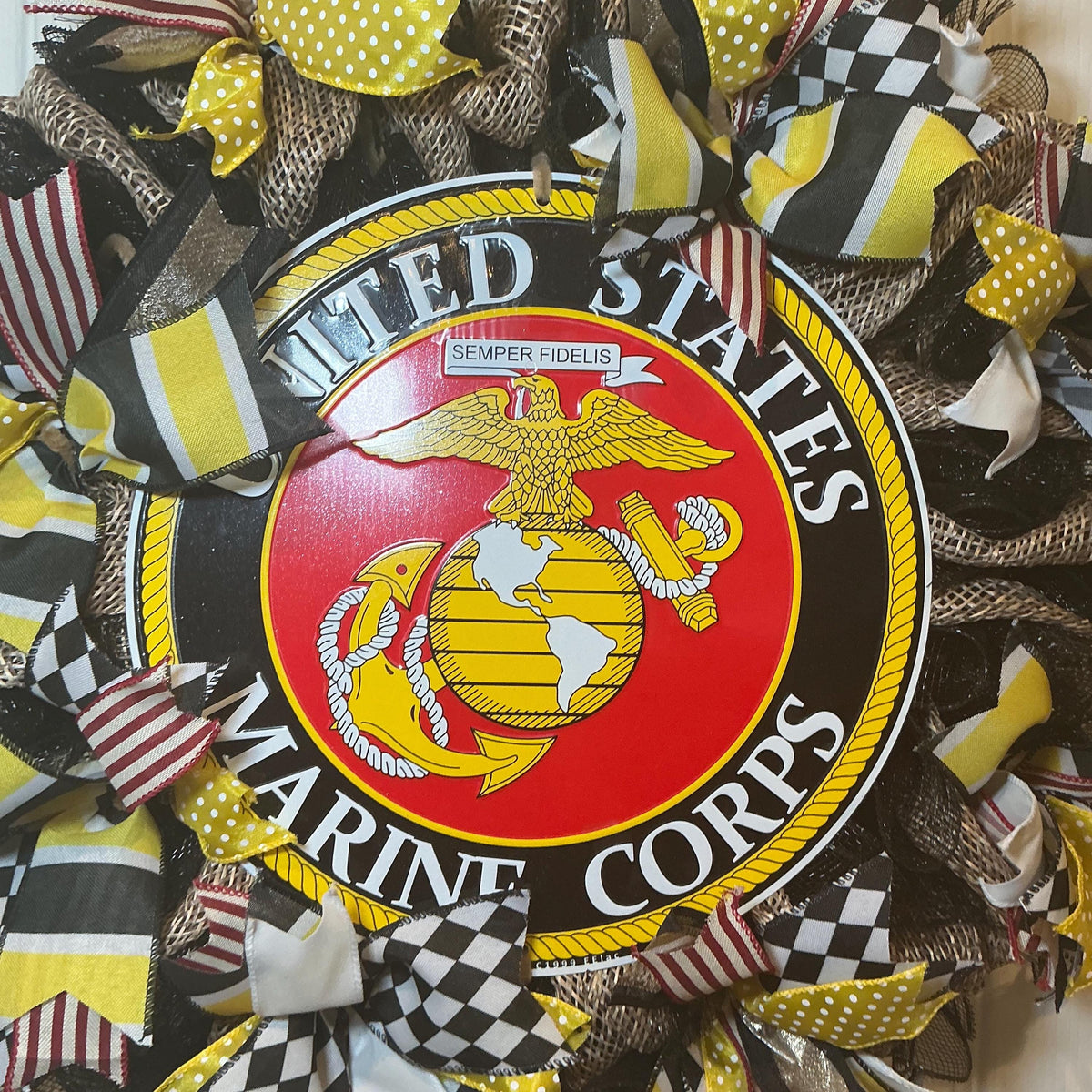 Marine Corps Wreath, USMC Door Decor, Semper Fidelis Gift, Military Man Cave