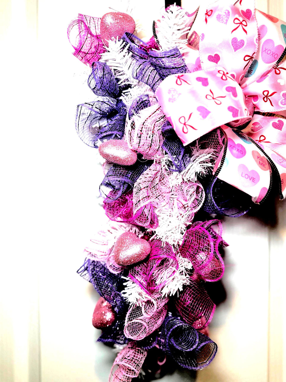 Romantic Heart Swag Decor/ Handmade Valentine wall decor