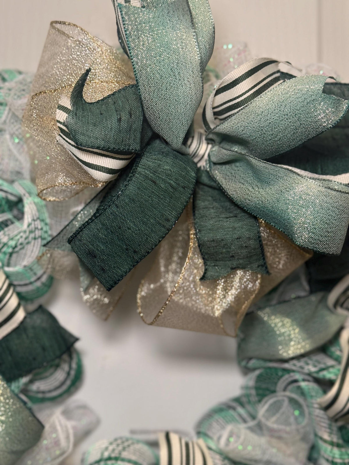 Deco mesh pancake wreath