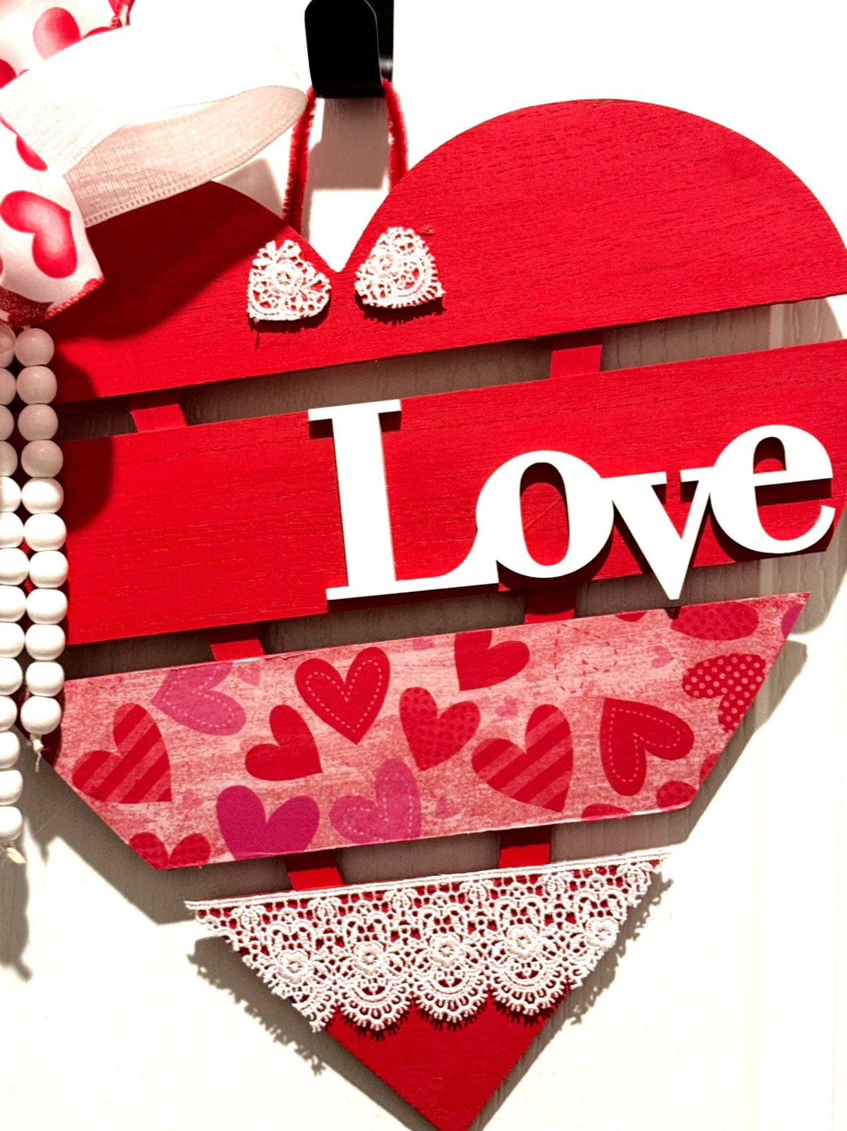 Valentine’s Day Heart Wall Decor / Farmhouse Love Sign / Rustic Handmade Home Decor