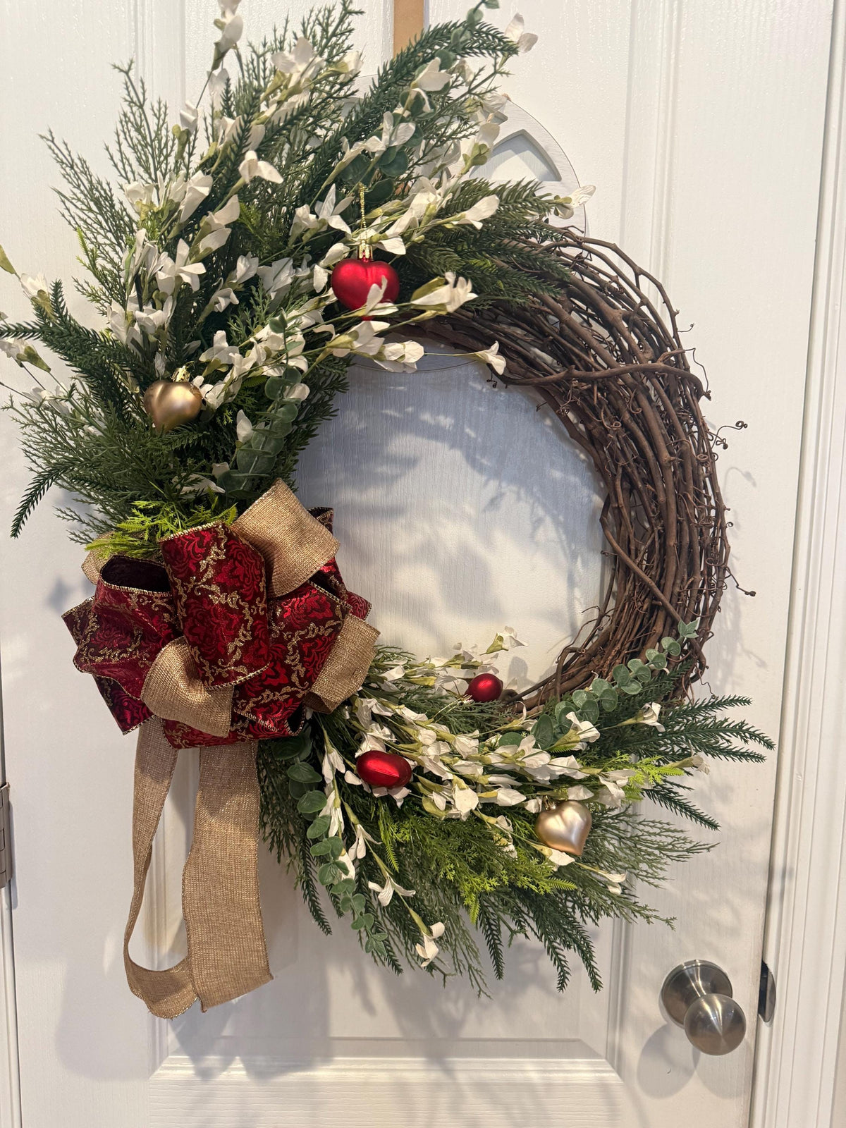 Rustic Heart Valentine's Day Wreath, Handmade Door Decor