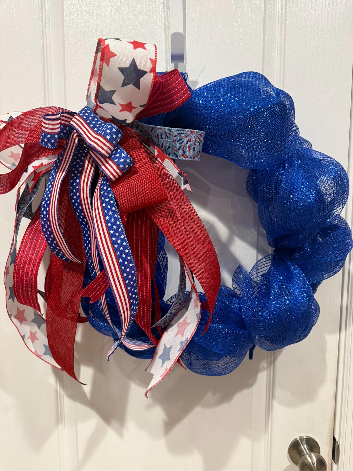 Americana Front Door Wreath, Fourth of July Celebrate Freedom Sign, Red White Blue, Deco Mesh Wreath, Memorial Day, Independence Day