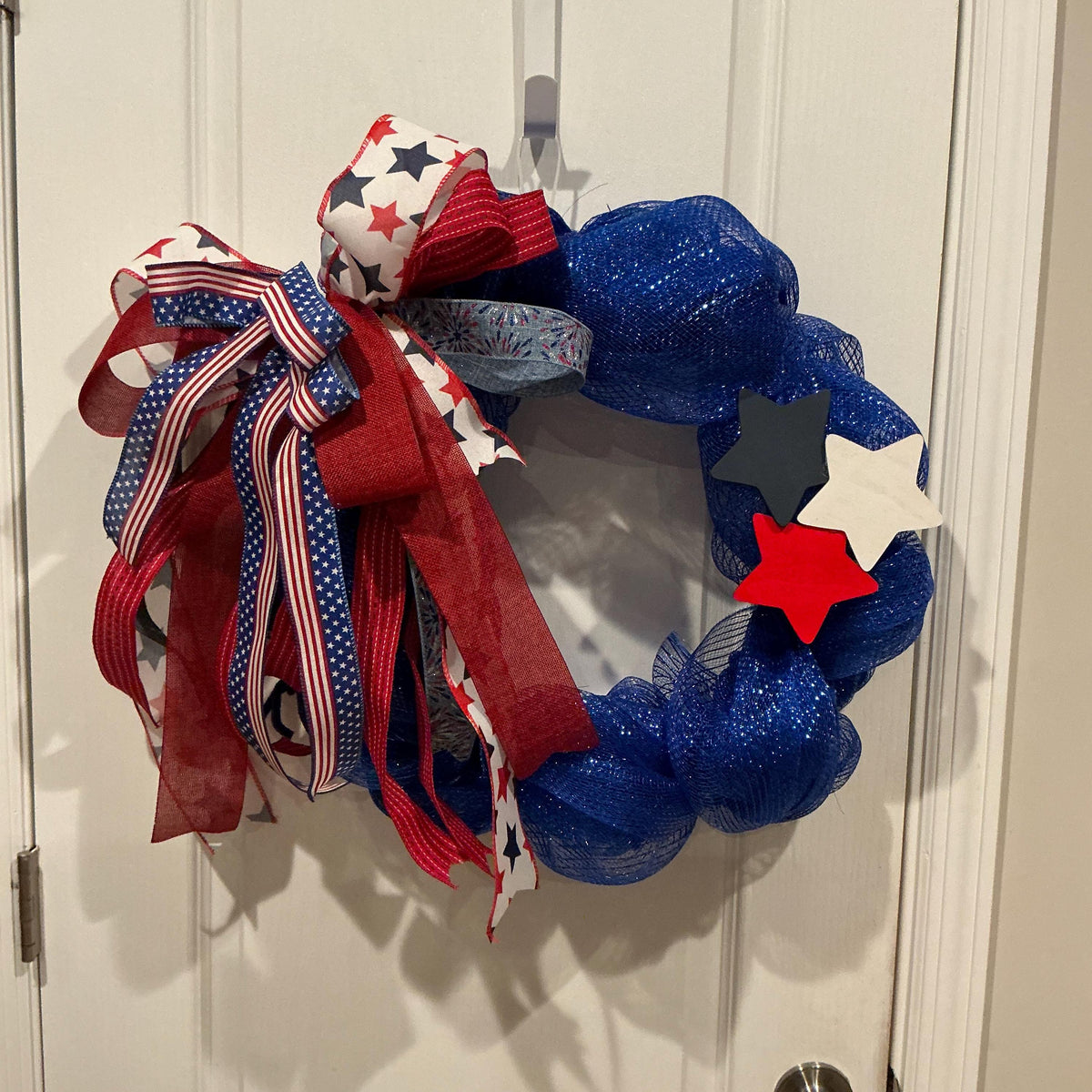 Americana Front Door Wreath, Fourth of July Celebrate Freedom Sign, Red White Blue, Deco Mesh Wreath, Memorial Day, Independence Day