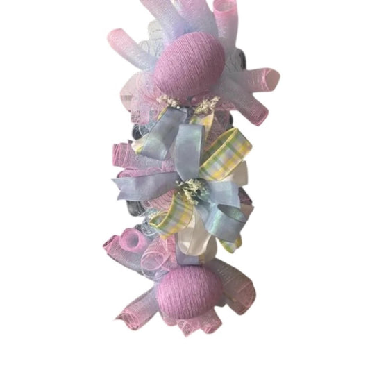 Easter Swag Centerpiece/ Pastel Spring Table Decor/ Easter Fever Decoration / Handmade Holiday Accent