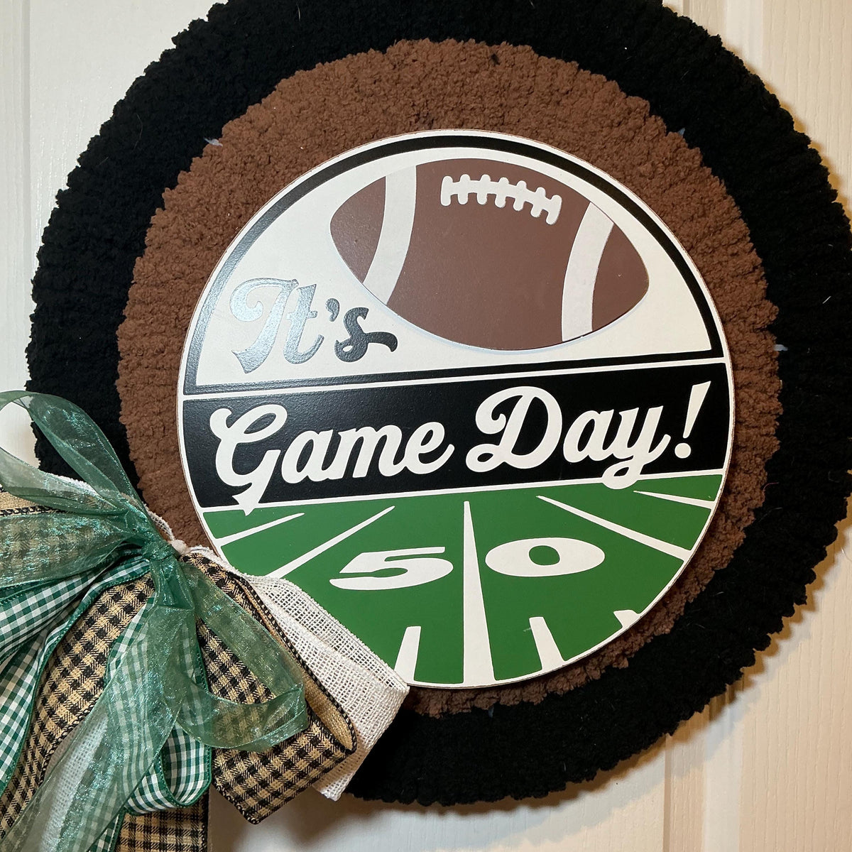 Football Fan Wreath, Game Day Stacked Frame Man Cave Decor, Sports Gift Father’s Day