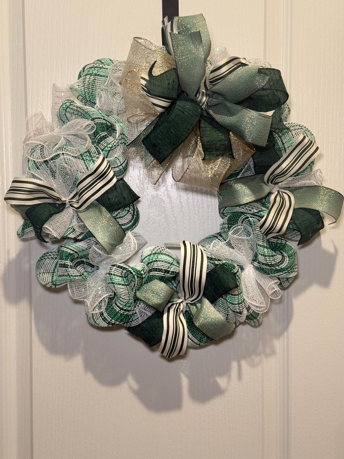 Deco mesh pancake wreath