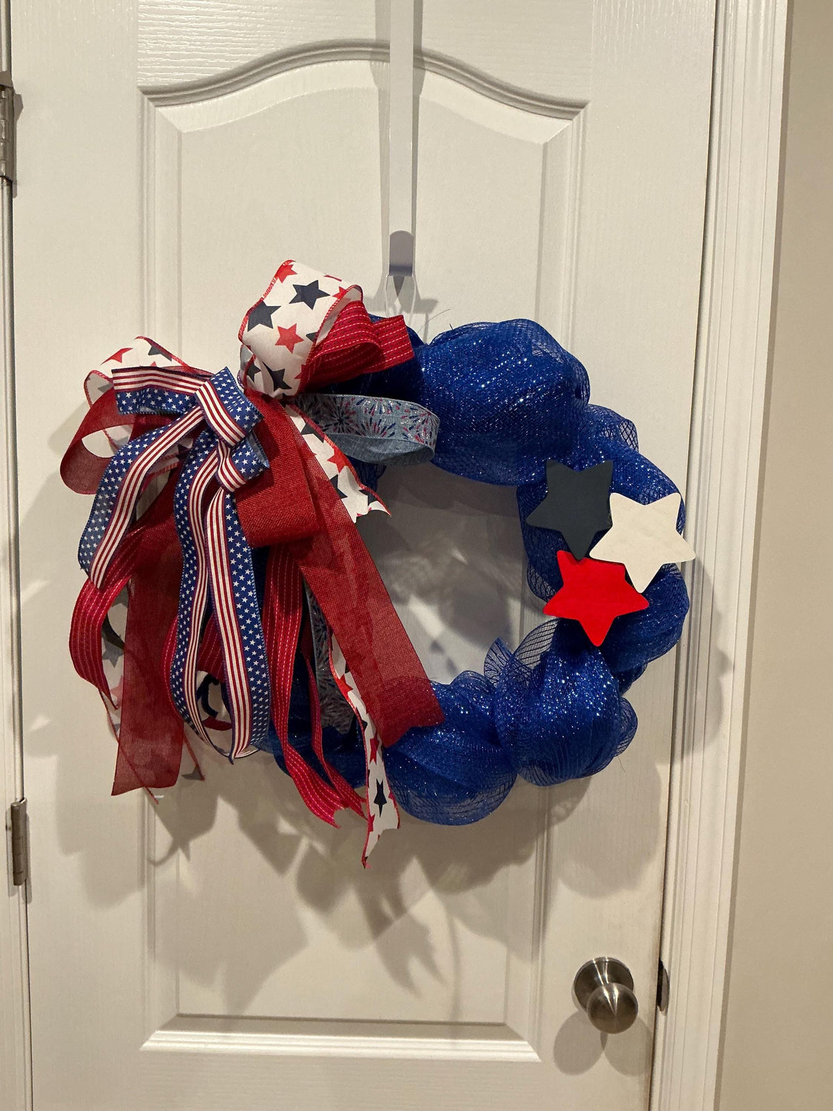 Americana Front Door Wreath, Fourth of July Celebrate Freedom Sign, Red White Blue, Deco Mesh Wreath, Memorial Day, Independence Day