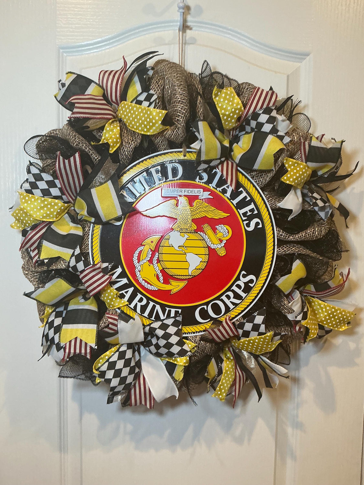 Marine Corps Wreath, USMC Door Decor, Semper Fidelis Gift, Military Man Cave
