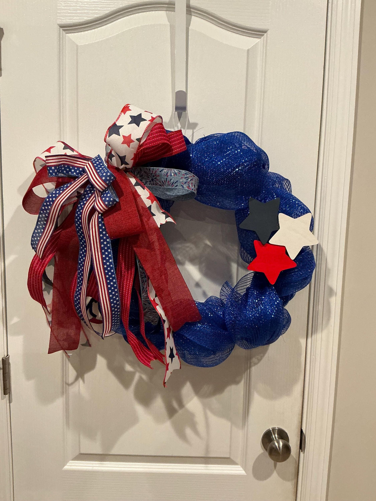 Americana Front Door Wreath, Fourth of July Celebrate Freedom Sign, Red White Blue, Deco Mesh Wreath, Memorial Day, Independence Day