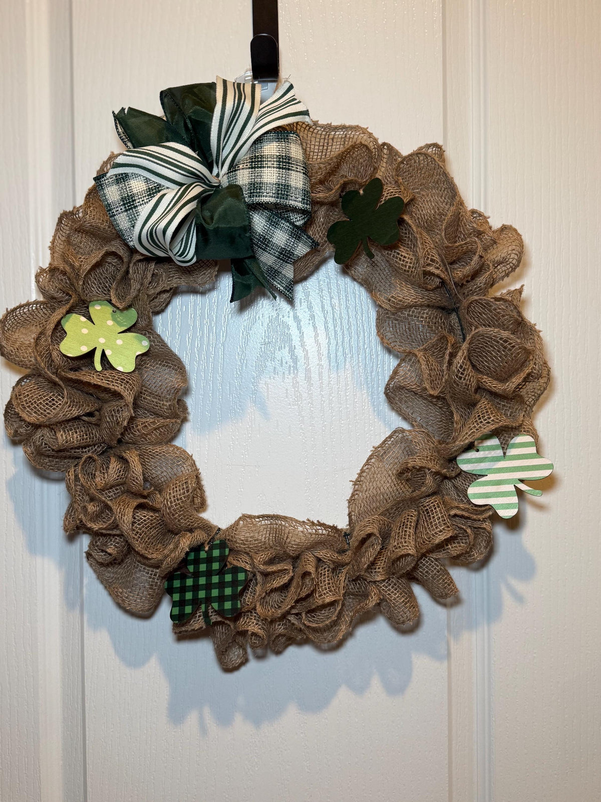 Irish Clover Wreath/ St. Patrick’s Day Front Door Decor/ Handmade Farmhouse Wreath