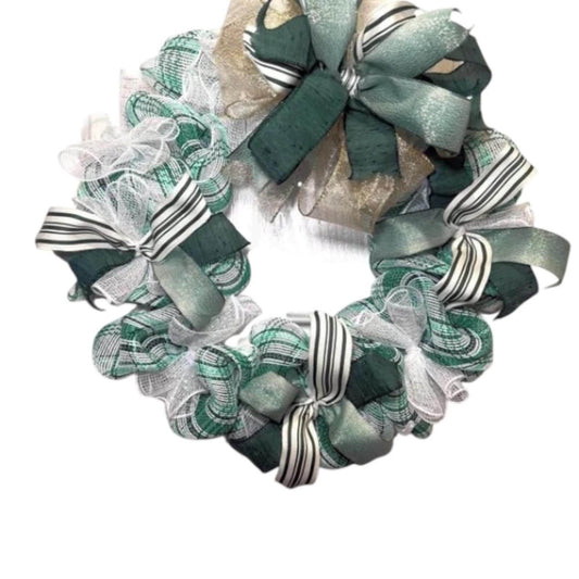 Deco mesh pancake wreath