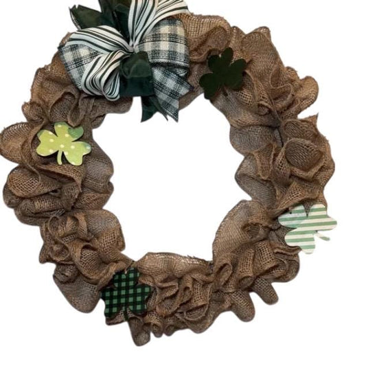 Irish Clover Wreath/ St. Patrick’s Day Front Door Decor/ Handmade Farmhouse Wreath