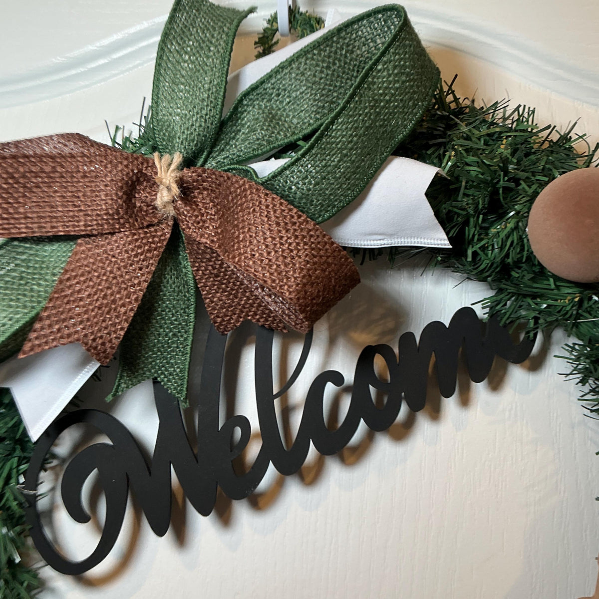 Welcome Football Wreath, Game Day Greenery Front Door Decor, 18 Inch — photo 6