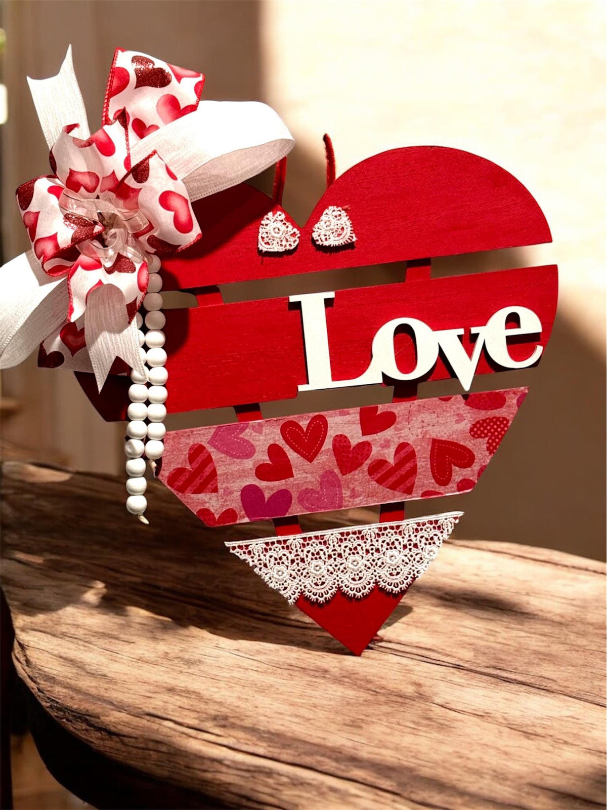 Valentine’s Day Heart Wall Decor / Farmhouse Love Sign / Rustic Handmade Home Decor
